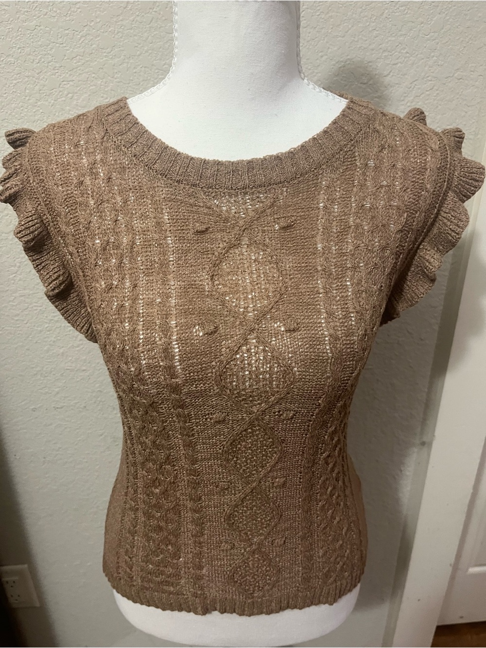 MINE Brown Textured Knit Top - Cozy Crew